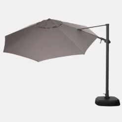 Kettler 3.5m Free Arm Parasol With LEDs And Wireless Speaker In Grey -Cheap Hozelock || Kettler || Bosch Store 3 5m free arm parasol Grey 3 1400