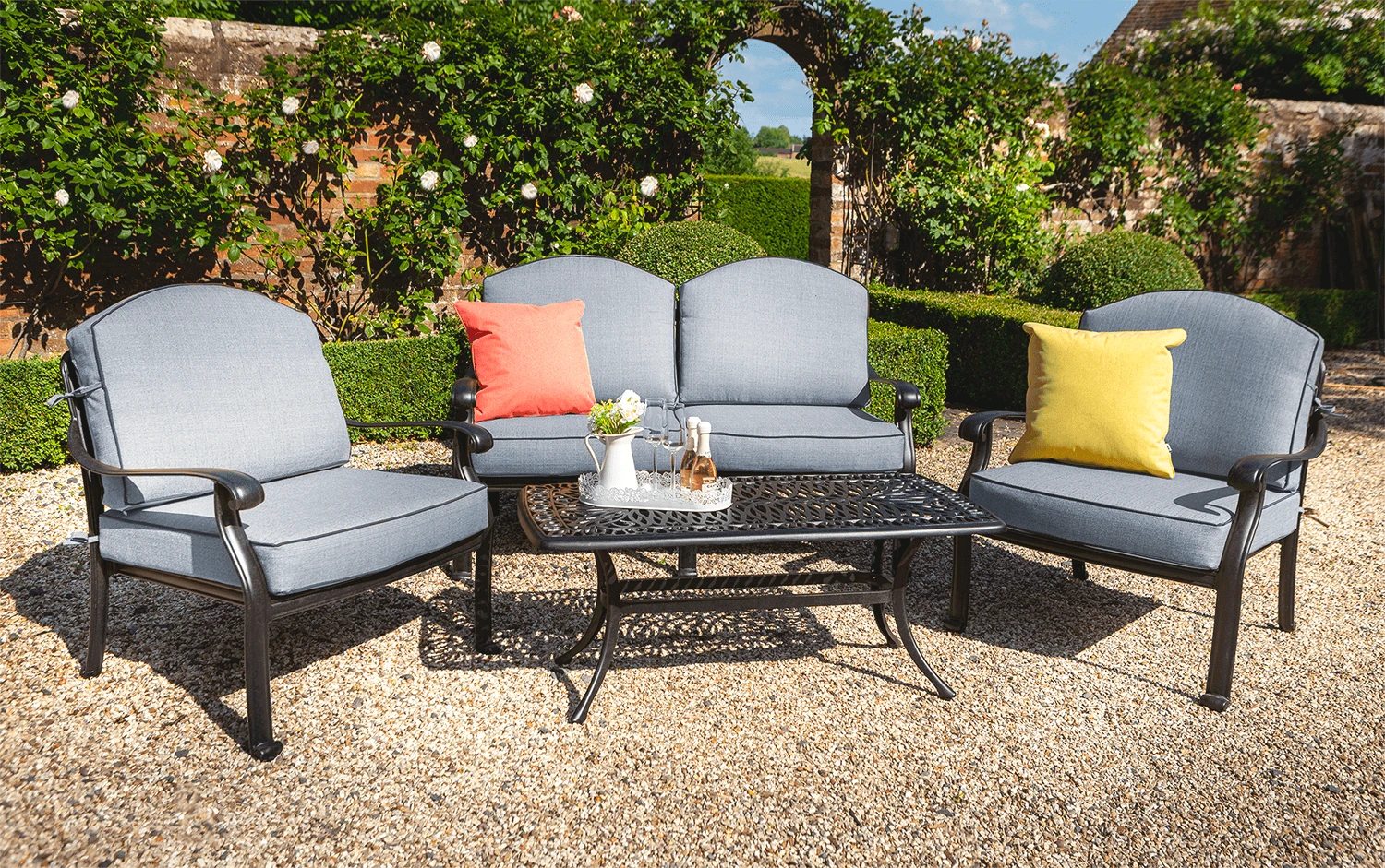 Hartman Amalfi Lounge Set With 2 Seater Sofa In Antique Grey/Platinum 1 Hartman Amalfi Lounge Set With 2 Seater Sofa In Antique Grey/Platinum