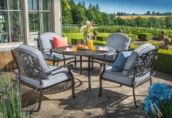 Hartman Amalfi 4 Seat Round Lounge Set In Antique Grey/Platinum