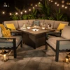 Hartman Apollo Square Corner Sofa Set With Lounge Chairs And Fire Pit Table In Carbon/Pewter