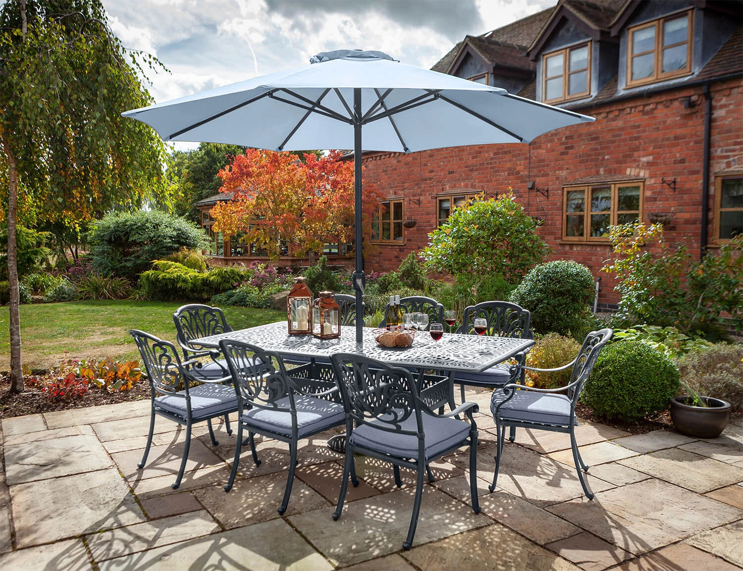 Hartman Amalfi 8-Seater Rectangular Dining Set Antique Grey / Platinum - NO PARASOL 1 Hartman Amalfi 8-Seater Rectangular Dining Set Antique Grey / Platinum - NO PARASOL