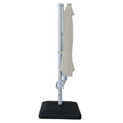 Hartman Caribbean Round Cantilever Parasol With Solar Powered Lights - Natural -Cheap Hozelock || Kettler || Bosch Store L Hartman caribbean cantilever natural closed