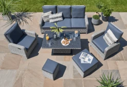 LIFE Hawaii Lounge Sofa Garden Furniture Set - Yacht / Carbon