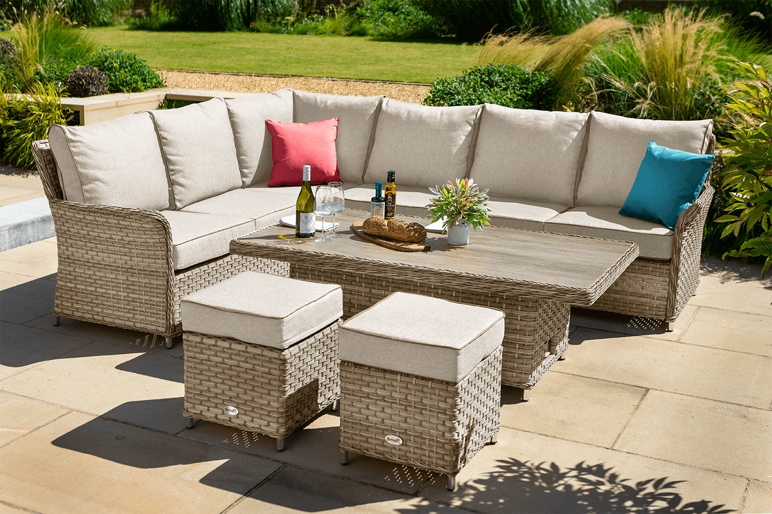 Hartman Heritage Tuscan Rectangular Corner Sofa Set With Adjustable Table In Beech / Dove 2 Hartman Heritage Tuscan Rectangular Corner Sofa Set With Adjustable Table In Beech / Dove - Image 2