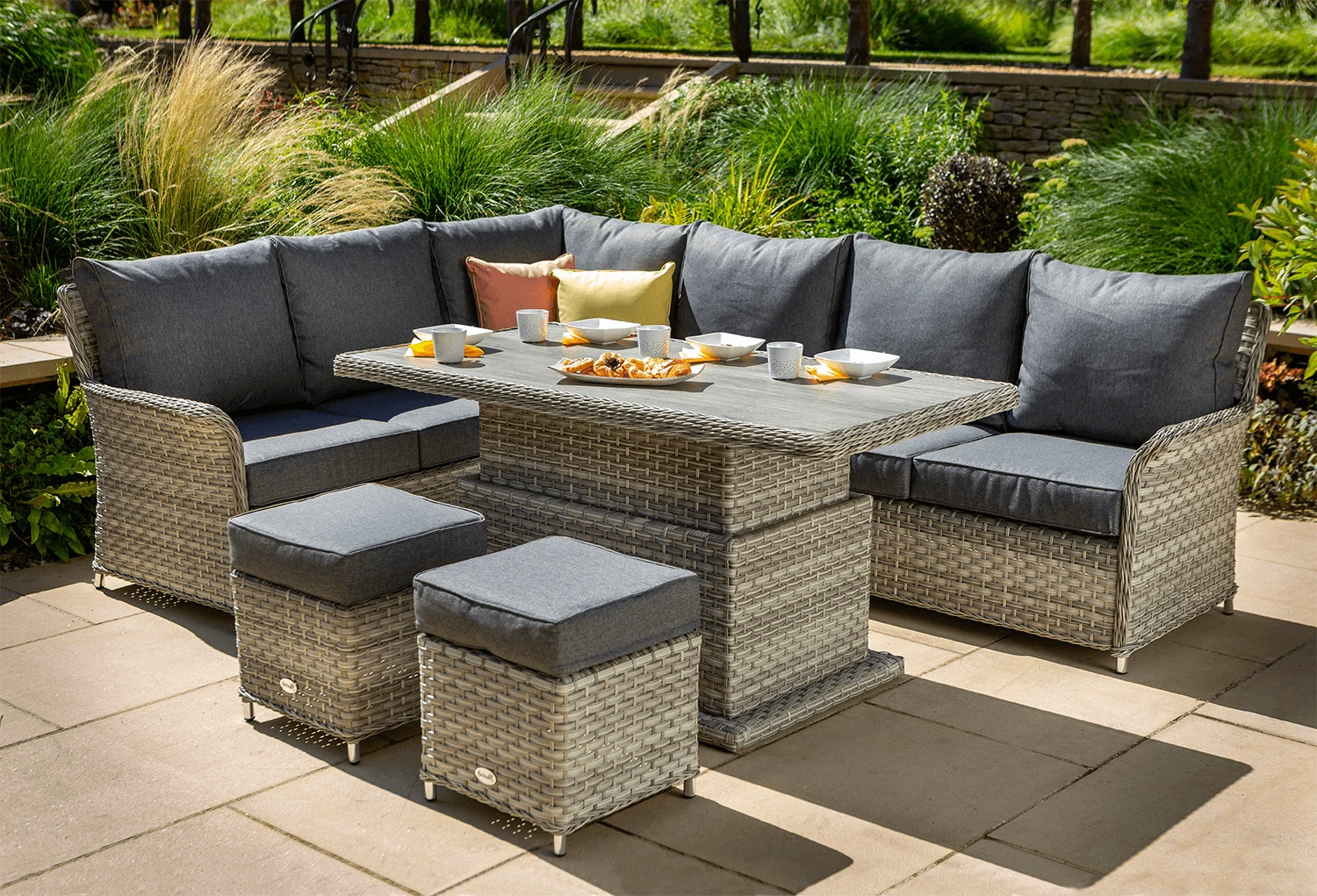 Hartman Heritage Tuscan Rectangular Corner Sofa Set In Ash / Slate 1 Hartman Heritage Tuscan Rectangular Corner Sofa Set In Ash / Slate