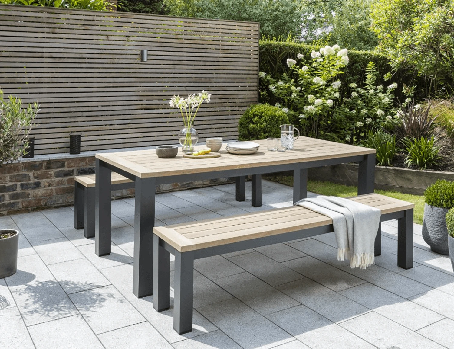 Kettler Elba Dining Table And Benches Set 1 Kettler Elba Dining Table And Benches Set