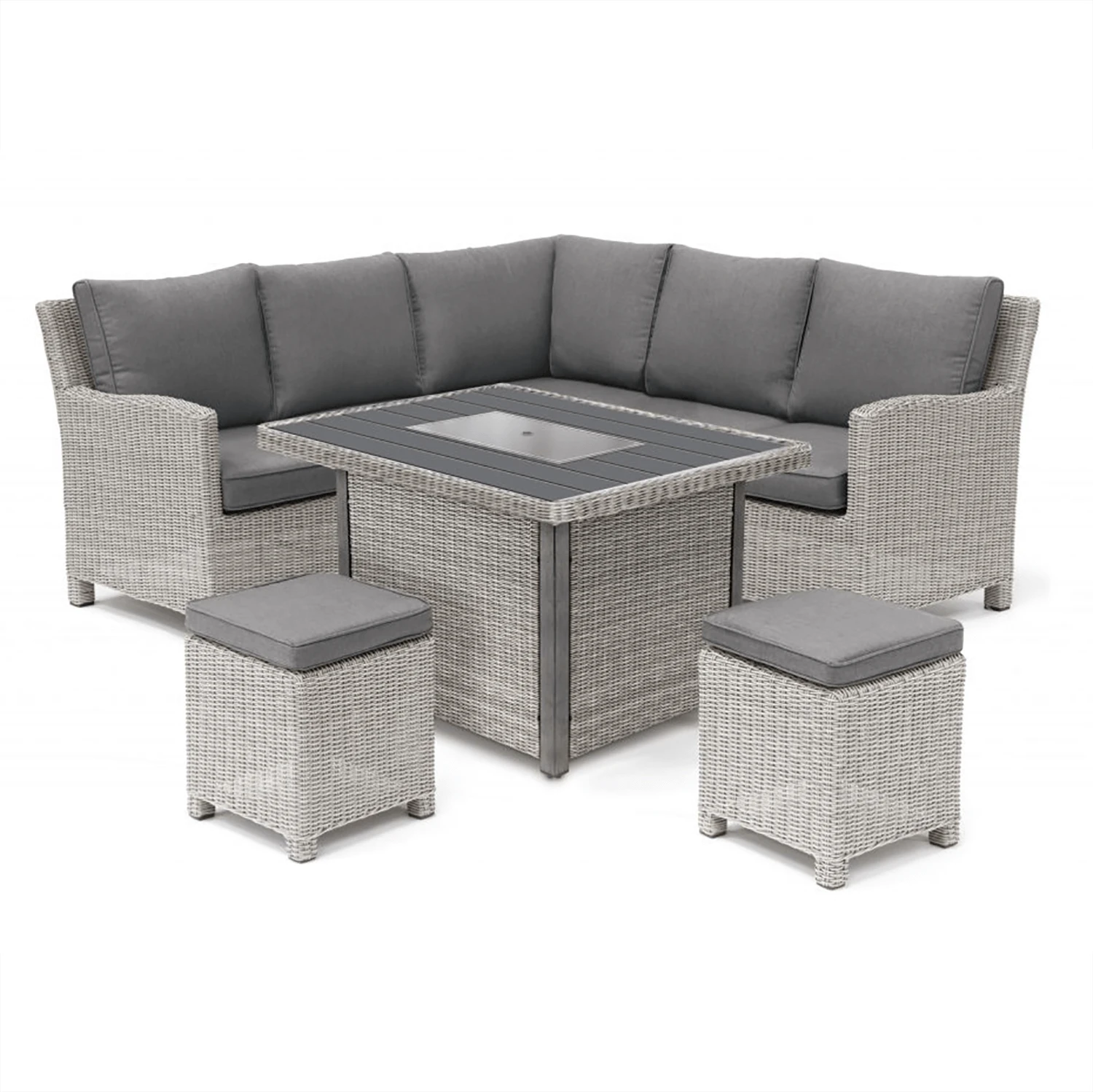 Kettler Palma Mini Corner Fire Pit Set In White Wash / Taupe 4 Kettler Palma Mini Corner Fire Pit Set In White Wash / Taupe - Image 4