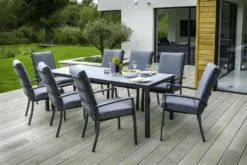 Hartman Vienna 8 Seat Rectangular Dining Set In Xerix / Slate