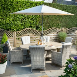 Hartman Heritage Tuscan 6 Seater Elliptical Dining Set In Beech / Dove