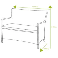 Hartman Heritage 2 Seater High Back Bench With Cushion In Ash / Slate 5 Hartman Heritage 2 Seater High Back Bench With Cushion In Ash / Slate -Cheap Hozelock || Kettler || Bosch Store L1 Hartman heritage high back 2 seat bench size 1