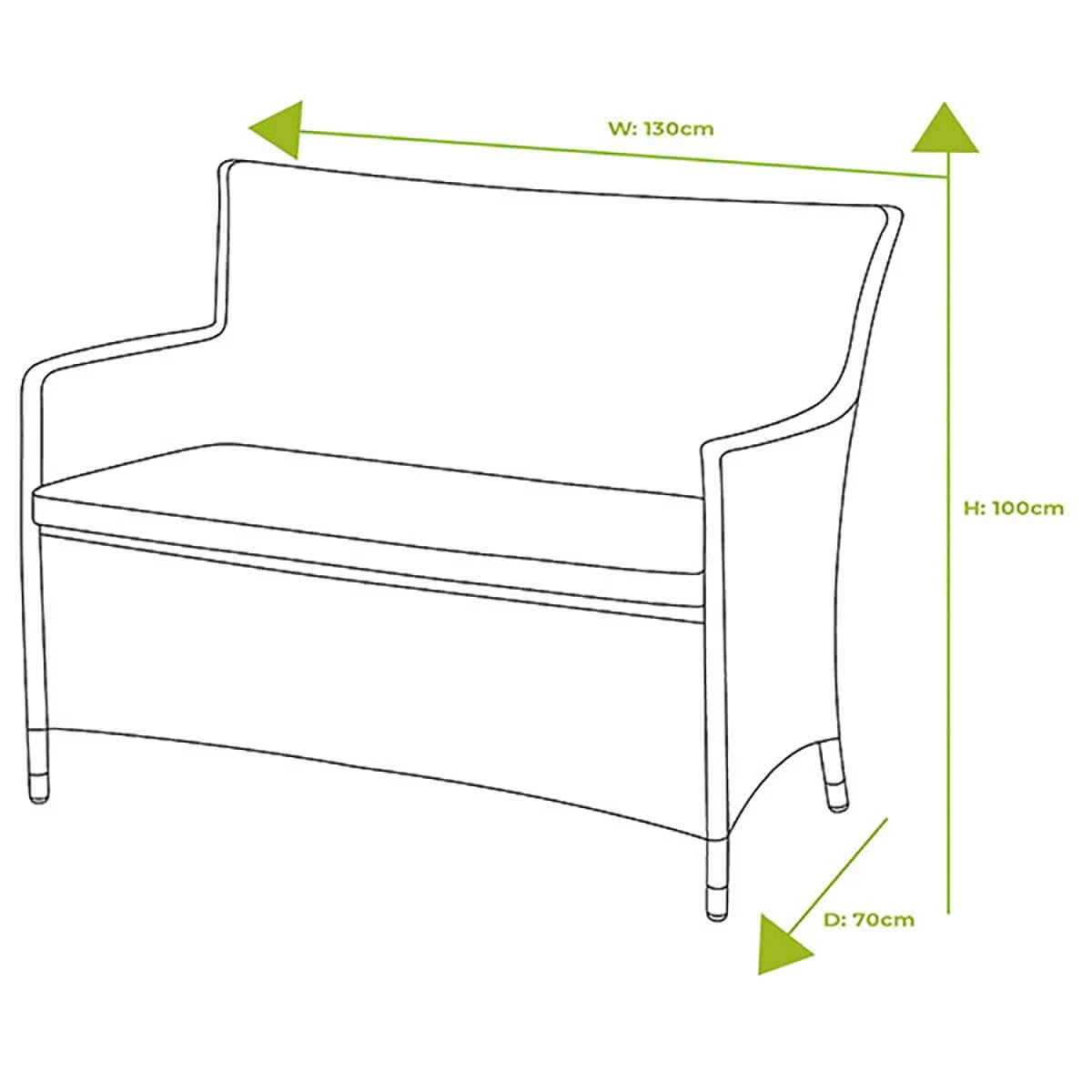 Hartman Heritage 2 Seater High Back Bench With Cushion In Ash / Slate 3 Hartman Heritage 2 Seater High Back Bench With Cushion In Ash / Slate - Image 3