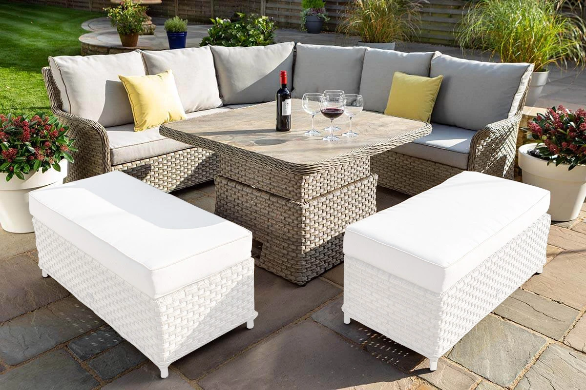 Hartman Heritage Grand Tuscan Square Corner Sofa Set In Beech / Dove - NO BENCHES 1 Hartman Heritage Grand Tuscan Square Corner Sofa Set In Beech / Dove - NO BENCHES