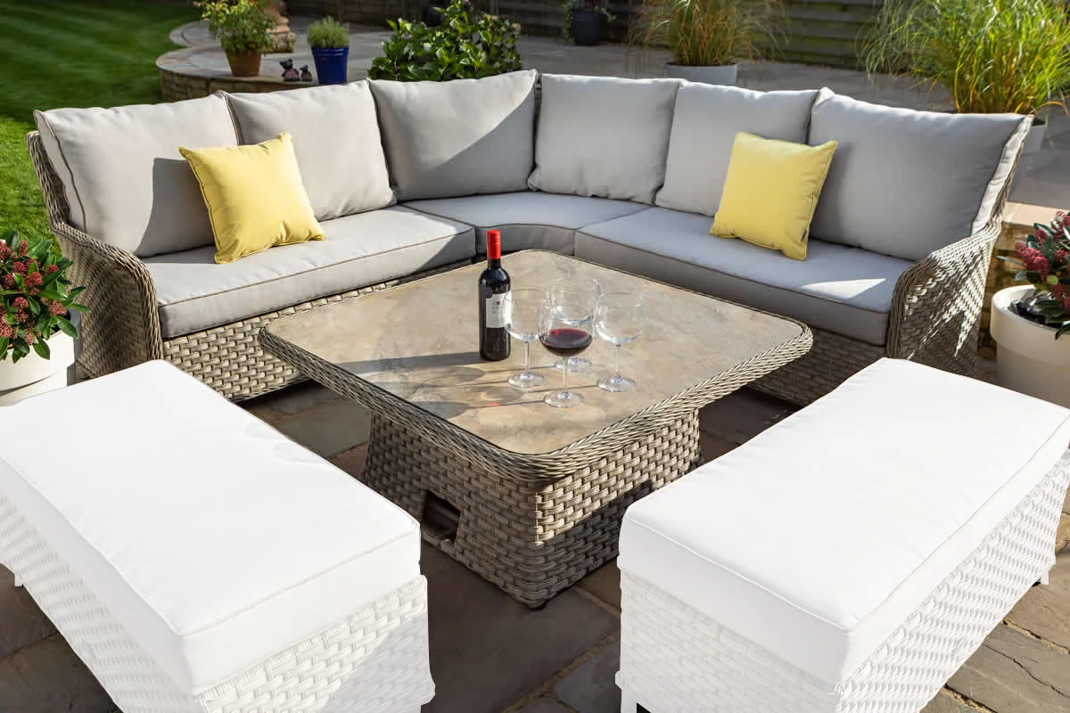 Hartman Heritage Grand Tuscan Square Corner Sofa Set In Beech / Dove - NO BENCHES 2 Hartman Heritage Grand Tuscan Square Corner Sofa Set In Beech / Dove - NO BENCHES - Image 2