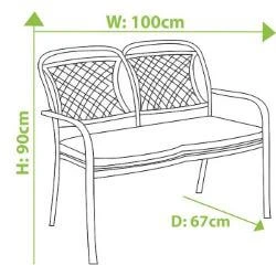 Hartman Capri 2 Seat Bench In Bronze/Amber 2 Hartman Capri 2 Seat Bench In Bronze/Amber - Image 2