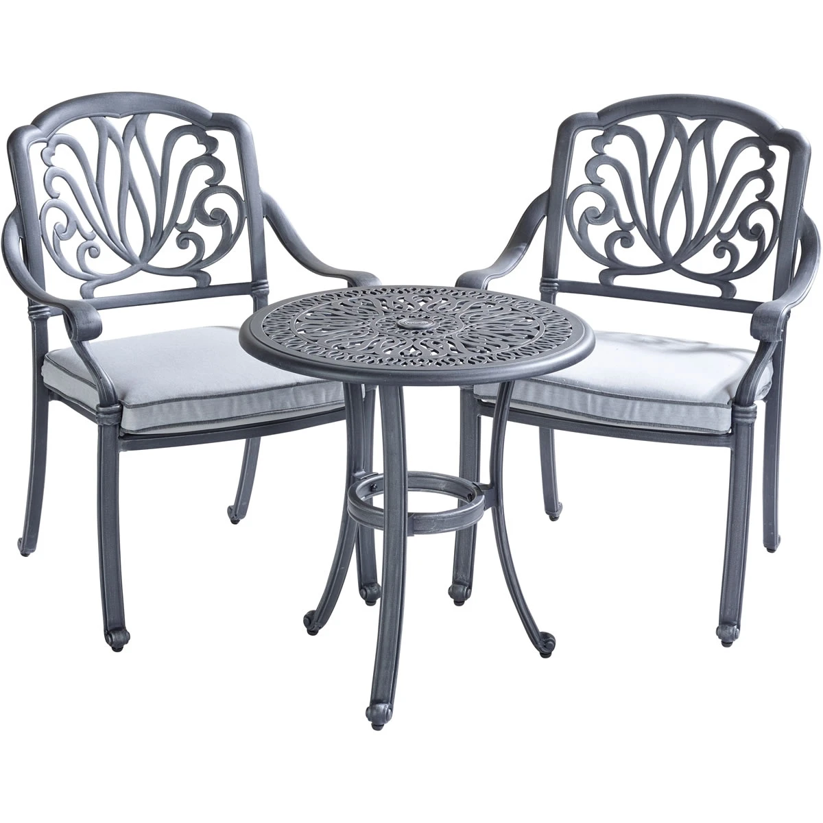 Hartman Amalfi Bistro Set In Antique Grey / Platinum 2 Hartman Amalfi Bistro Set In Antique Grey / Platinum - Image 2