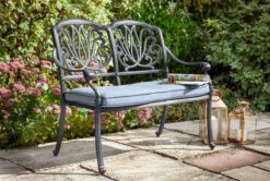 Hartman Amalfi 2 Seater Bench In Antique Grey / Platinum