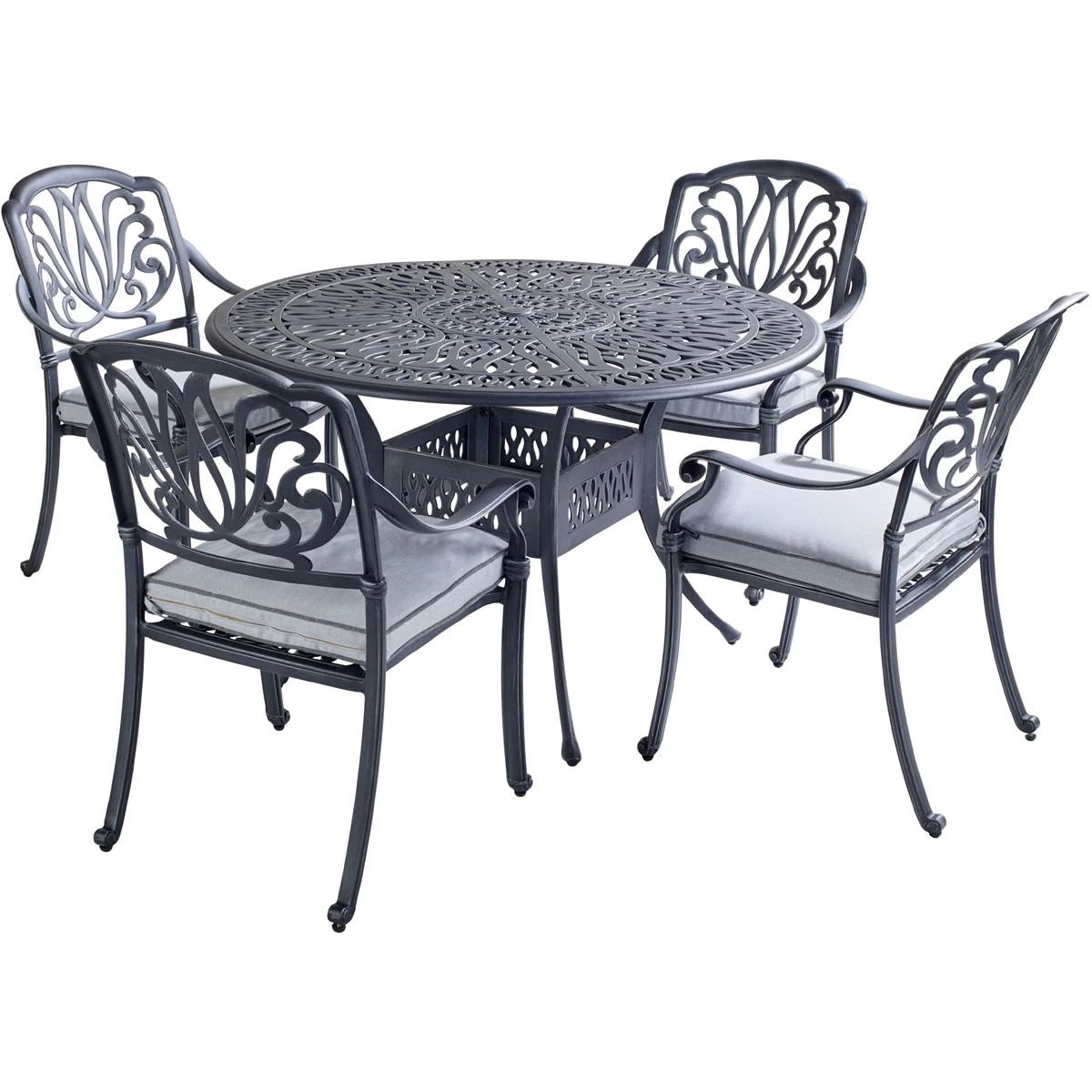 Hartman Amalfi Round 4 Seater Set In Antique Grey / Platinum 2 Hartman Amalfi Round 4 Seater Set In Antique Grey / Platinum - Image 2