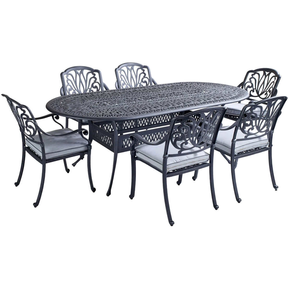 Hartman Amalfi 6 Seater Oval Dining Set In Antique Grey / Platinum 2 Hartman Amalfi 6 Seater Oval Dining Set In Antique Grey / Platinum - Image 2