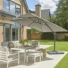 Norfolk Leisure Royce Executive Standard Square 3m Cantilever Parasol - Soft Grey