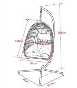 Holly Single Folding Hanging Egg Chair Cocoon In Grey -Cheap Hozelock || Kettler || Bosch Store holly single