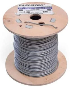 250m Roll Of 2.5mm Diameter Galvanised Mild Steel Line Or Straining Wire In A Handy Spool