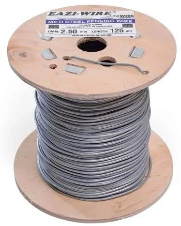 250m Roll Of 2.5mm Diameter Galvanised Mild Steel Line Or Straining Wire In A Handy Spool 1 250m Roll Of 2.5mm Diameter Galvanised Mild Steel Line Or Straining Wire In A Handy Spool