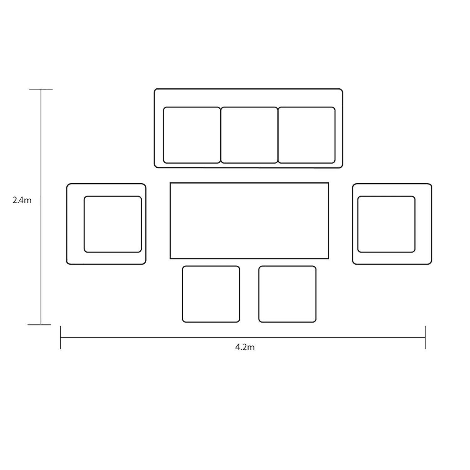 Hartman Apollo Lounge Set With Rectangular Fire Pit Table In Carbon/Pewter 2 Hartman Apollo Lounge Set With Rectangular Fire Pit Table In Carbon/Pewter - Image 2