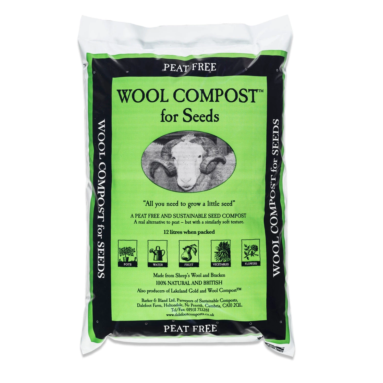 3 X 12L Dalefoot Peat Free Fine Wool Seed Compost 1 3 X 12L Dalefoot Peat Free Fine Wool Seed Compost