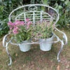 Verdigris Metal Garden Bench Pot Planter Holder