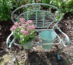 Verdigris Metal Garden Bench Pot Planter Holder -Cheap Hozelock || Kettler || Bosch Store l PL18 2