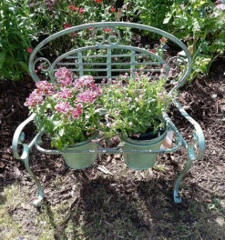 Verdigris Metal Garden Bench Pot Planter Holder -Cheap Hozelock || Kettler || Bosch Store l PL18 3