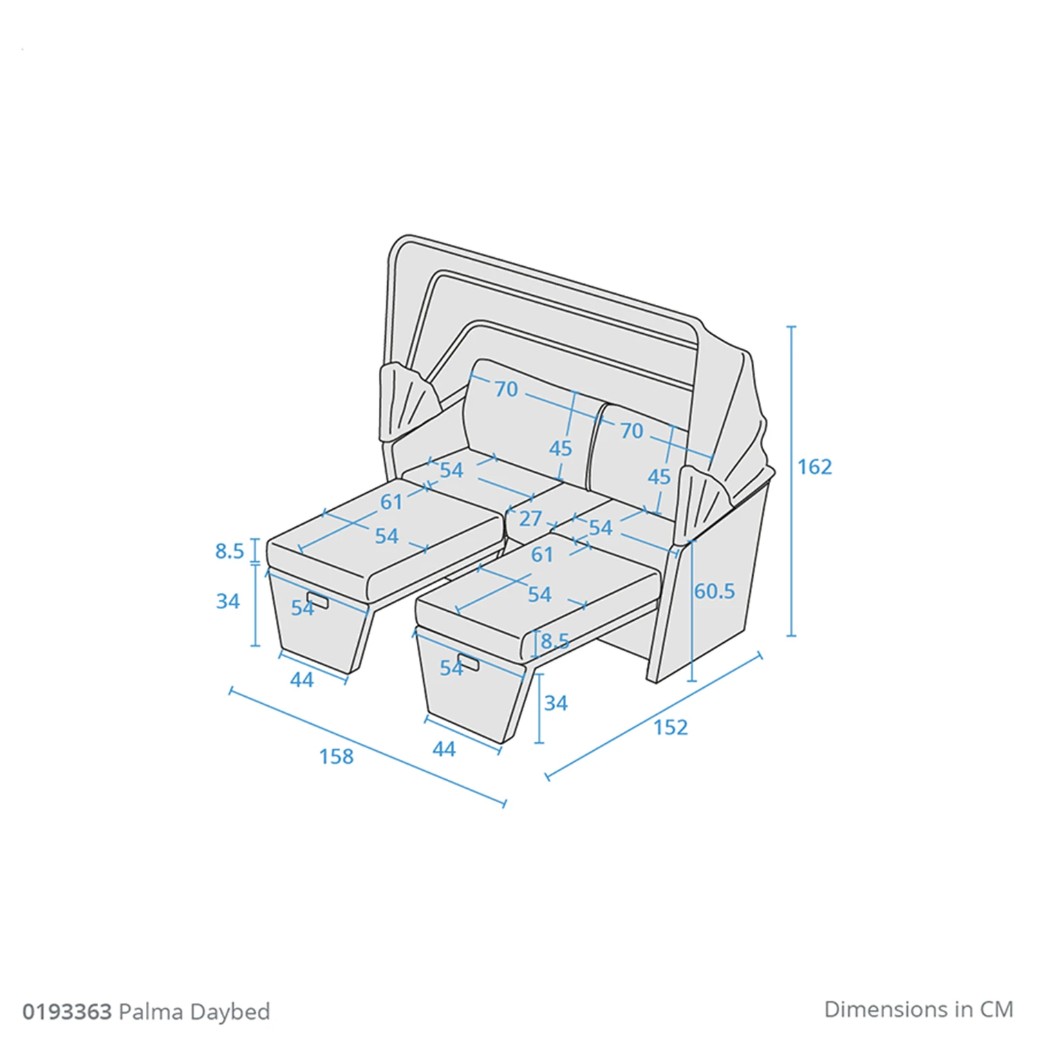 Kettler Palma Daybed In Oyster 4 Kettler Palma Daybed In Oyster - Image 4