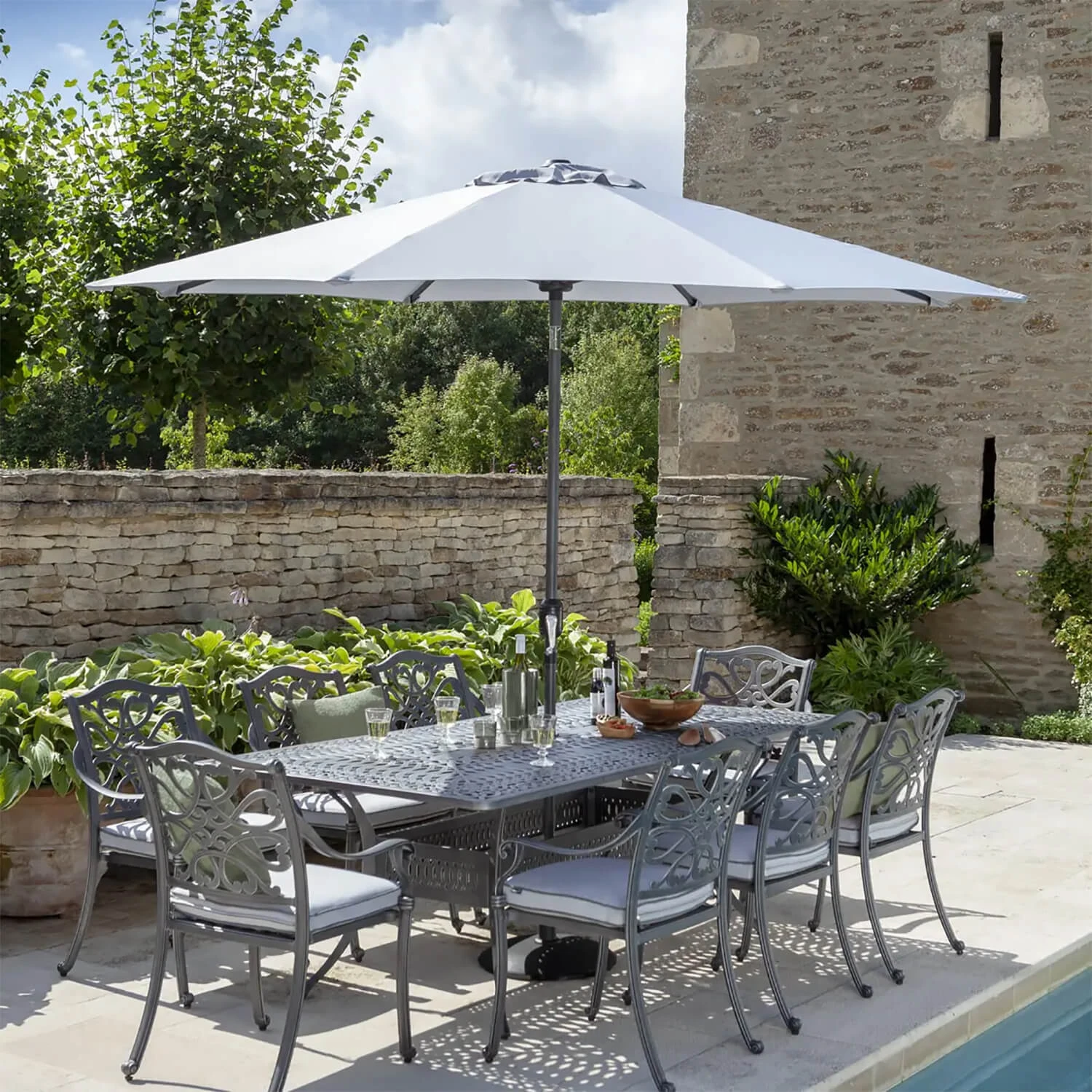 Hartman 3m Traditional Parasol In Platinum 1 Hartman 3m Traditional Parasol In Platinum