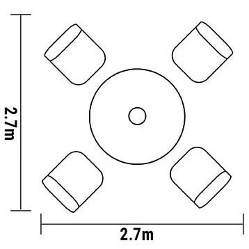 Hartman Berkeley 4 Seat Round Dining Set In Antique Grey / Platinum 2 Hartman Berkeley 4 Seat Round Dining Set In Antique Grey / Platinum - Image 2