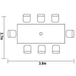 Hartman Capri 8 Seat Rectangular Dining Set In Antique Grey/Platinum -Cheap Hozelock || Kettler || Bosch Store l hartman capri 8 seat set footprint
