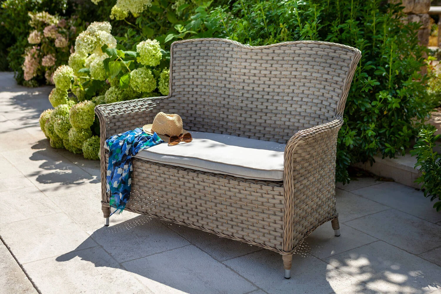 Hartman Heritage 2 Seat High Back Bench With Cushion In Beech / Dove 1 Hartman Heritage 2 Seat High Back Bench With Cushion In Beech / Dove