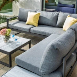 Hartman Vienna Square Corner Sofa Lounge Set With Integrated Lounger In Xerix / Slate -Cheap Hozelock || Kettler || Bosch Store l hartman vienna square set 4