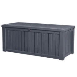 Keter Rockwood Storage Box - Anthracite -Cheap Hozelock || Kettler || Bosch Store l keter rockwood anthracite storage box