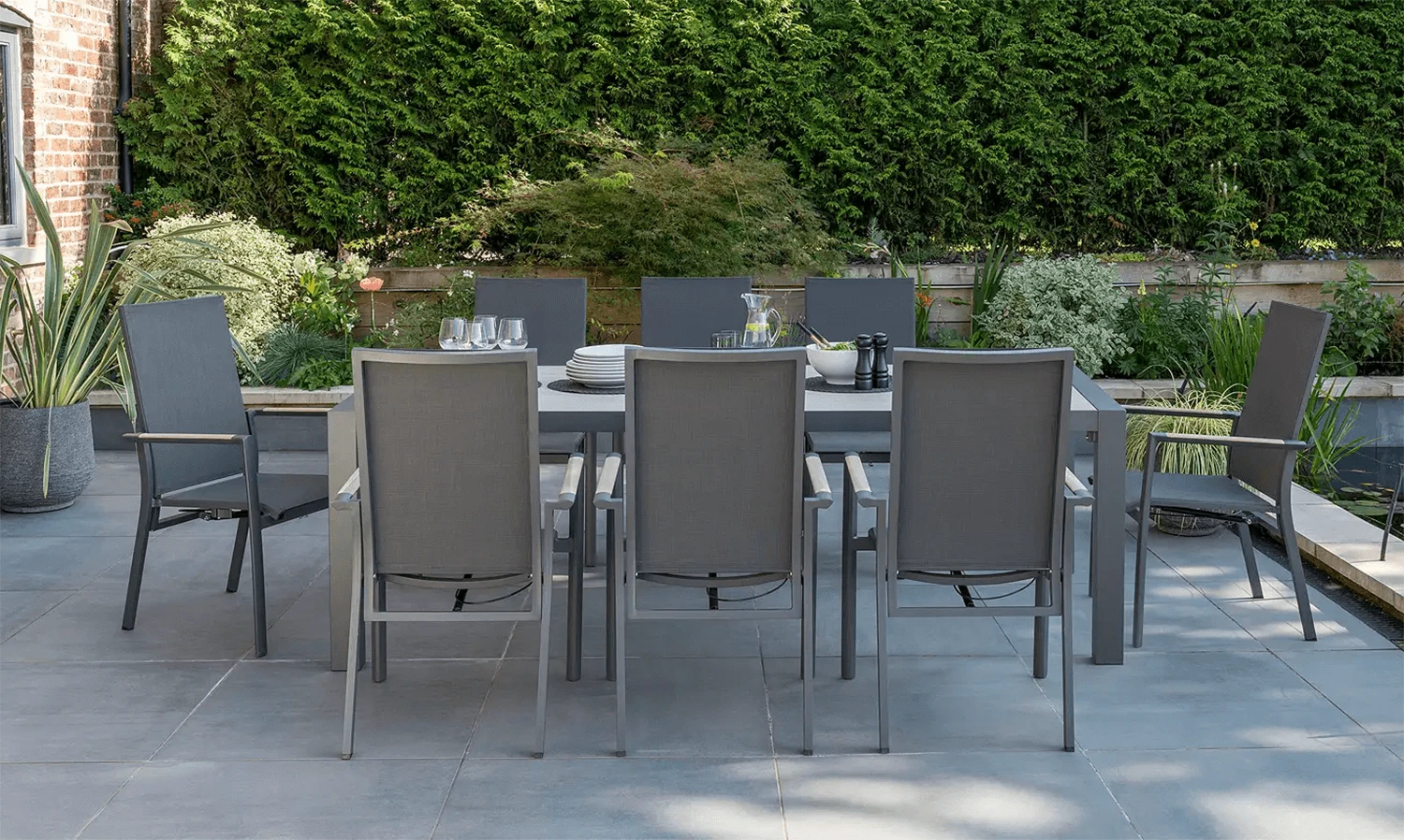 Kettler Surf Active 8 Seater Rectangular Dining Set In Iron Grey 1 Kettler Surf Active 8 Seater Rectangular Dining Set In Iron Grey