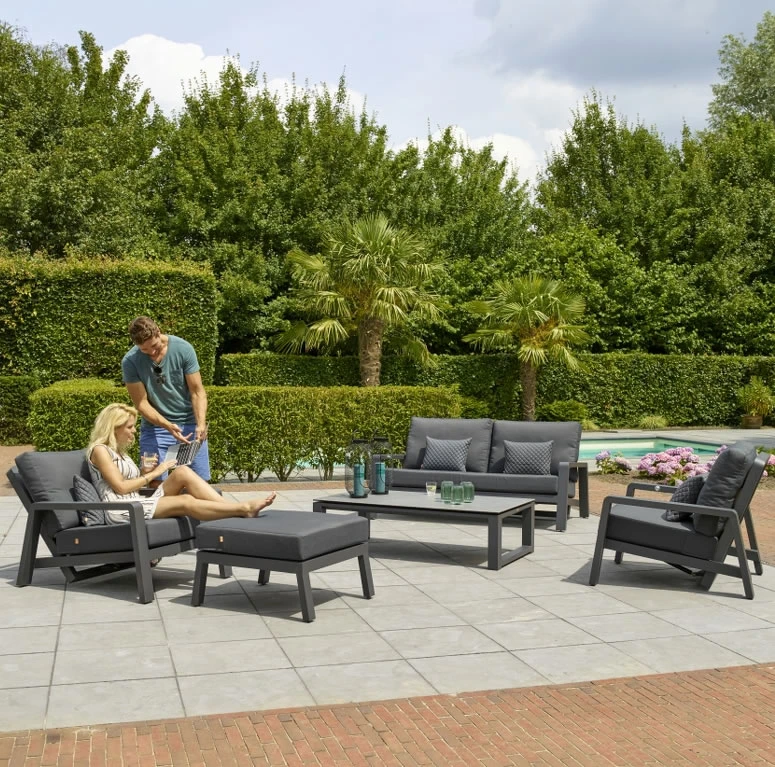 Life Boston Lounge Sofa Set In Lava / Carbon 1 Life Boston Lounge Sofa Set In Lava / Carbon