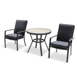 LG Monza Bistro Set With High Back Chairs 10 LG Monza Bistro Set With High Back Chairs -Cheap Hozelock || Kettler || Bosch Store l mnz set2