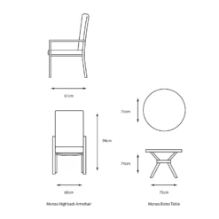 LG Monza Bistro Set With High Back Chairs 11 LG Monza Bistro Set With High Back Chairs -Cheap Hozelock || Kettler || Bosch Store l monza set2