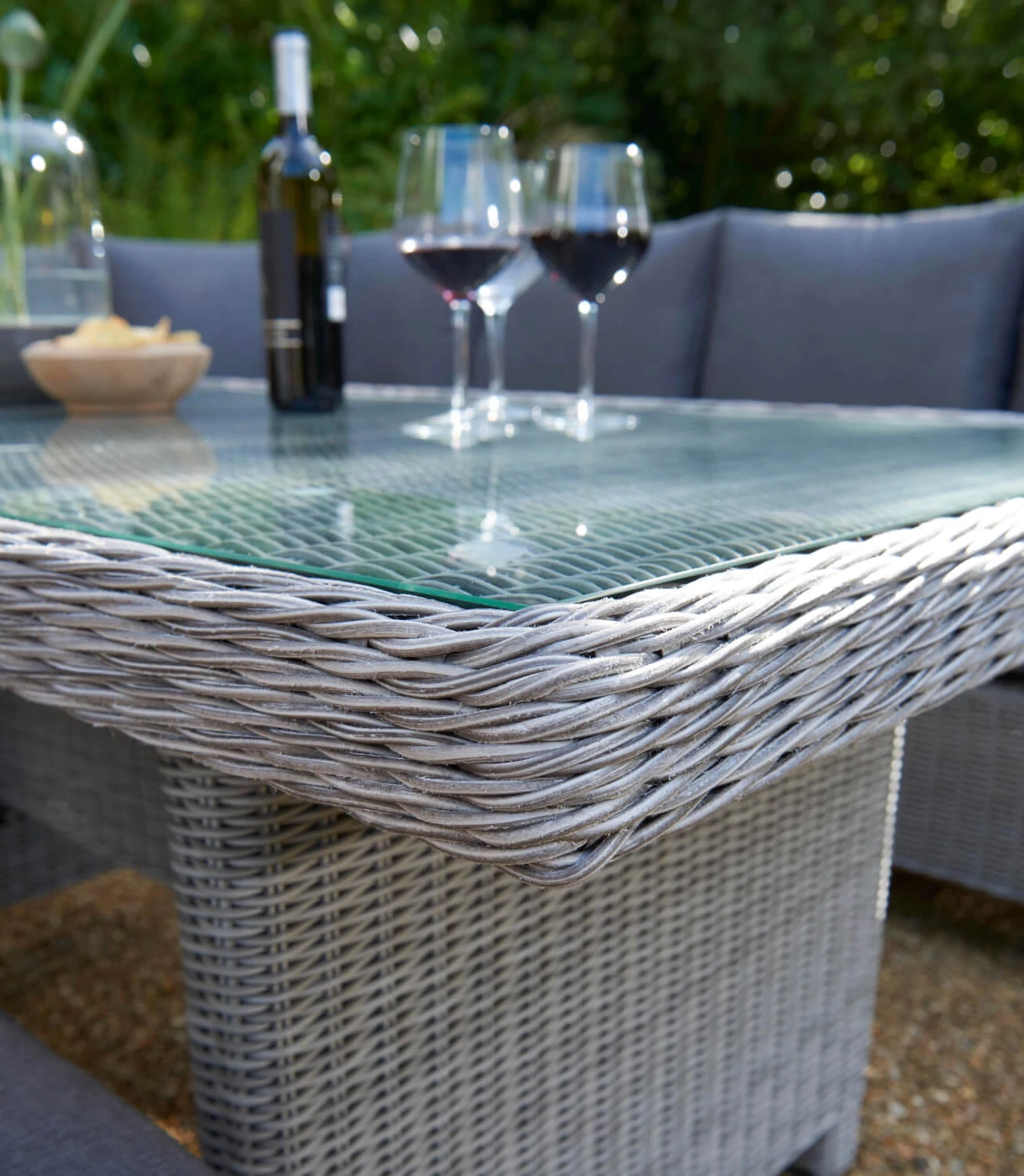 Kettler Palma Right Hand Corner Sofa Set In White Wash With Glass Top Table 3 Kettler Palma Right Hand Corner Sofa Set In White Wash With Glass Top Table - Image 3