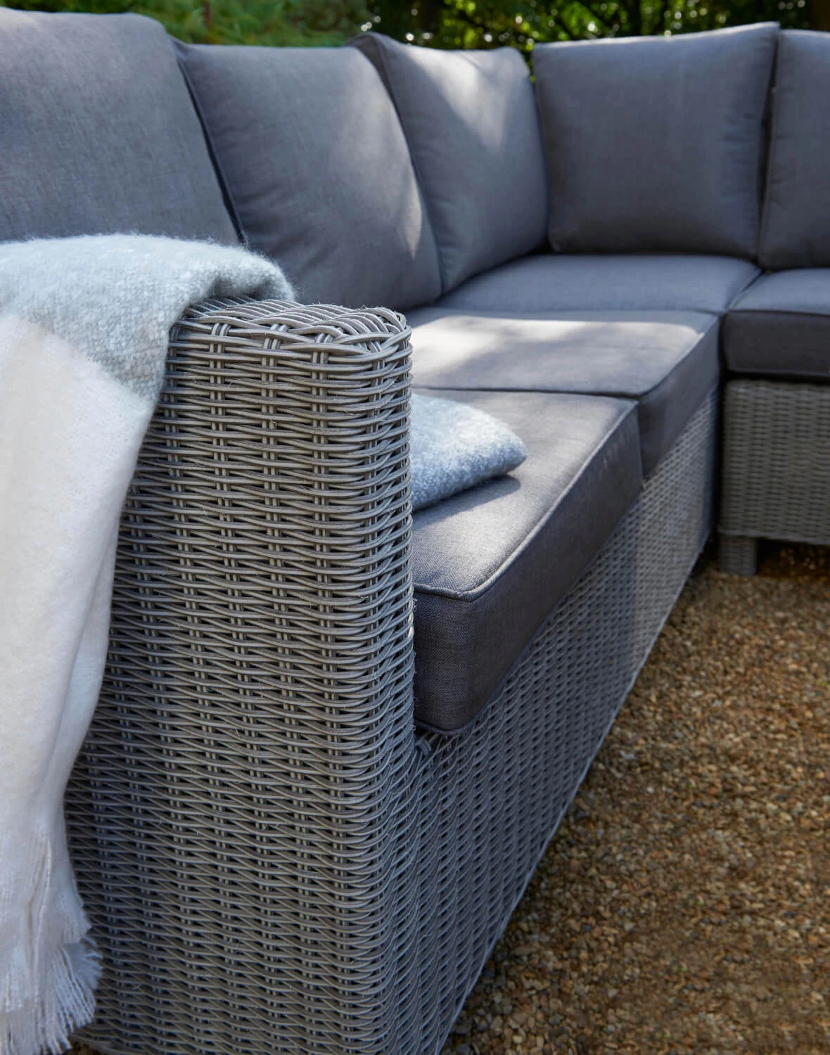 Kettler Palma Right Hand Corner Sofa Set In White Wash With Glass Top Table 4 Kettler Palma Right Hand Corner Sofa Set In White Wash With Glass Top Table - Image 4