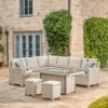 Kettler Palma Right Hand Corner Sofa With Fire Pit Table In Oyster And Stone