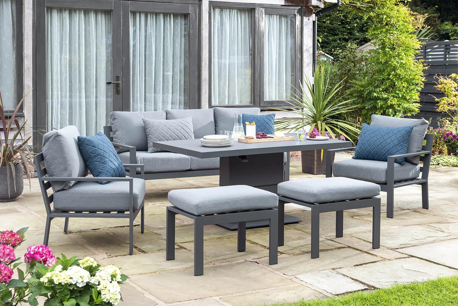 Norfolk Leisure Titchwell Lounge Set With Gas Adjustable Table In Anthracite 1 Norfolk Leisure Titchwell Lounge Set With Gas Adjustable Table In Anthracite