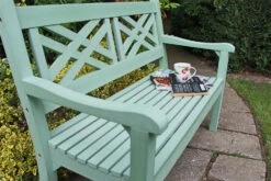 Winawood Speyside 2 Seater Wood Effect Garden Bench In Duck Egg Green -Cheap Hozelock || Kettler || Bosch Store l winawood speyside 2seater duck egg green 3