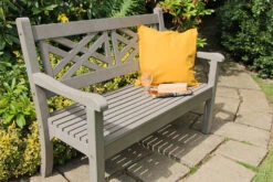 Winawood Speyside 2 Seater Wood Effect Garden Bench In Stone Grey