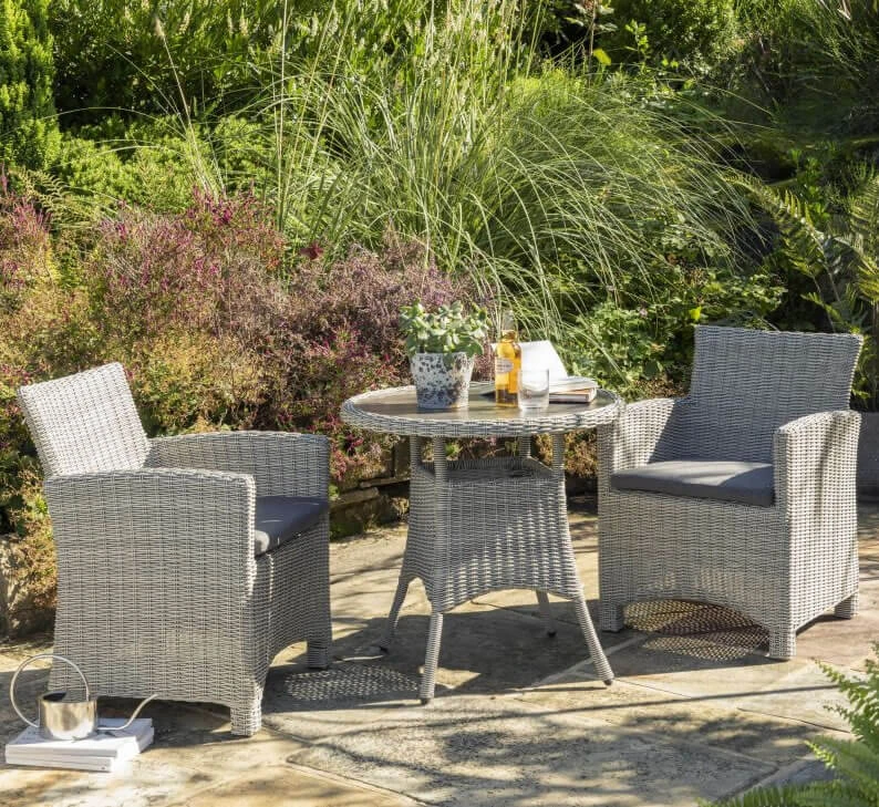 Kettler Palma Bistro Set In White Wash 1 Kettler Palma Bistro Set In White Wash