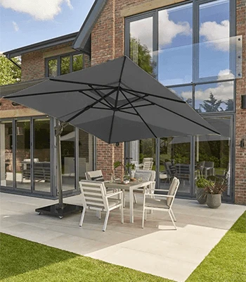 Norfolk Leisure Royce Ambassador Square 3m Cantilever Parasol With LED - Carbon 1 Norfolk Leisure Royce Ambassador Square 3m Cantilever Parasol With LED - Carbon